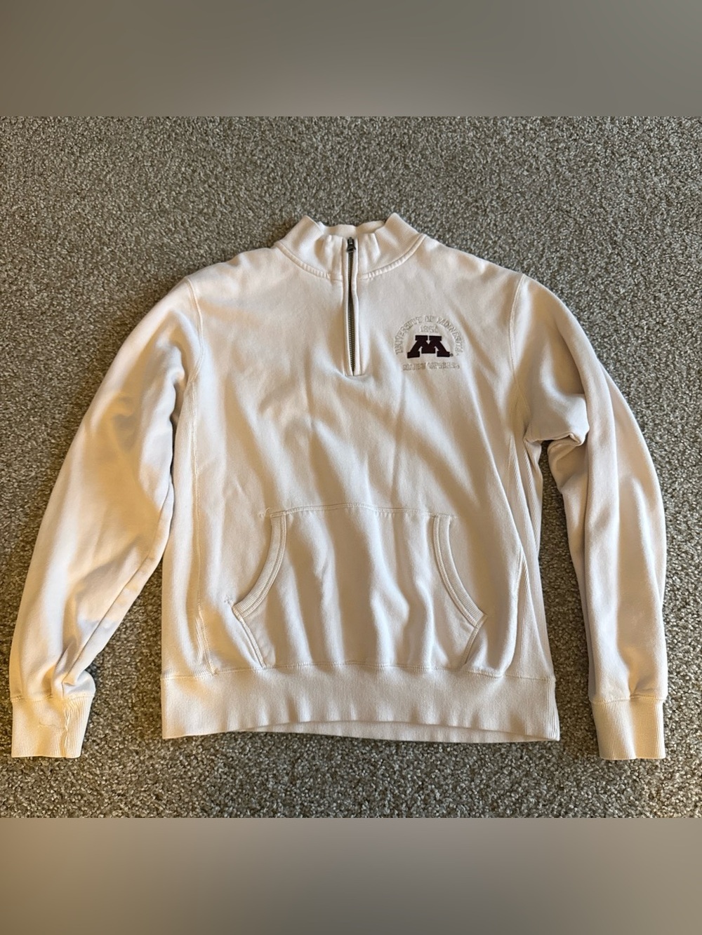 University of Minnesota Maroon M Half-Zip Pullover Sweatshirt - pink